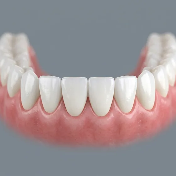 Clean, bright teeth with healthy gums after a cleaning