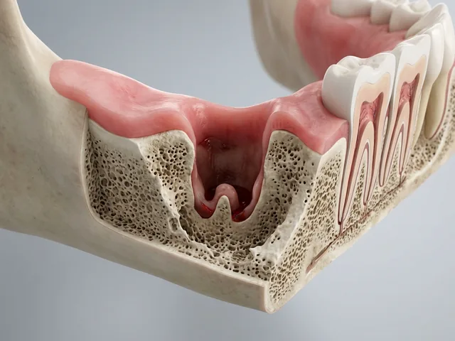 Empty socket after extraction with bone loss