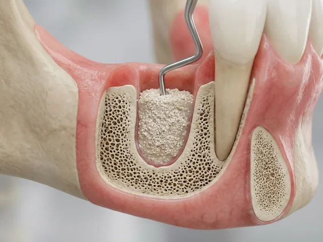 Bone graft material placed into the socket