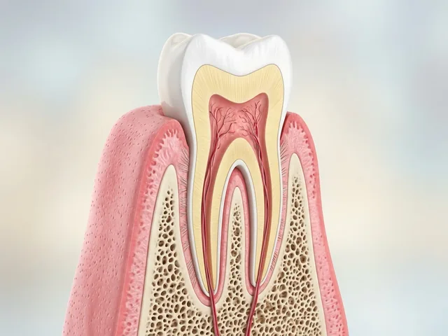 Healthy gum reattached to a clean tooth root