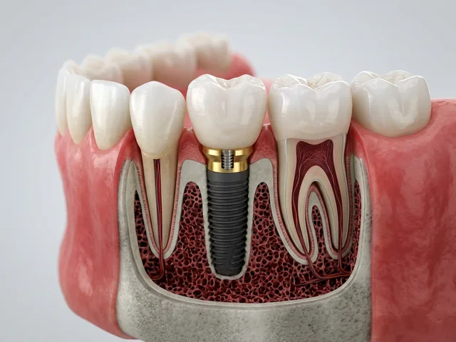 Crown attached to the finished implant