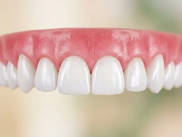 Bright white teeth after professional whitening