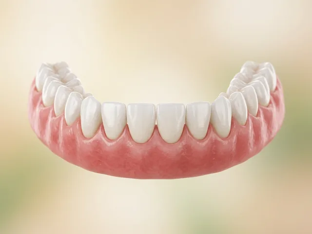 Dientes derechos y parejos después del tratamiento con alineadores