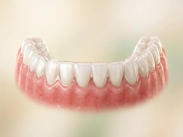 Dientes derechos con un retenedor transparente