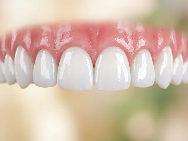 Una sonrisa blanca y brillante justo después del blanqueamiento