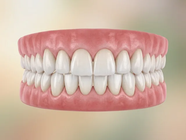 Juego de dientes completo, sano y restaurado