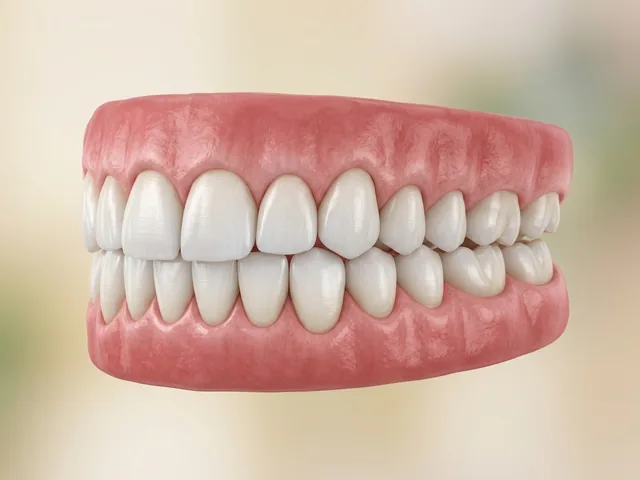 Juego completo de dientes restaurados de aspecto natural